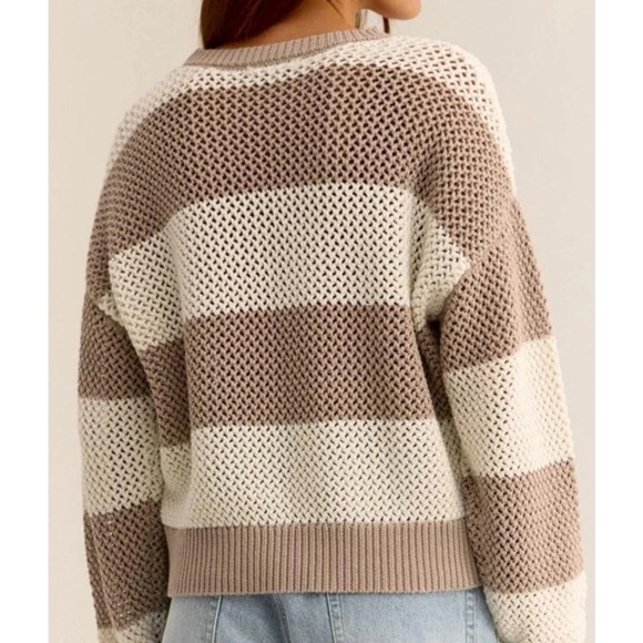 Z SUPPLY BROADBEACH STRIPE CROPPED SWEATER - Picture 2 of 5